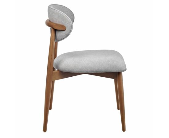 Стул Lucas 3 серый букле с ножками цвета орех, изображение 3 | Интернет магазин мебели и декора LifeDekor
