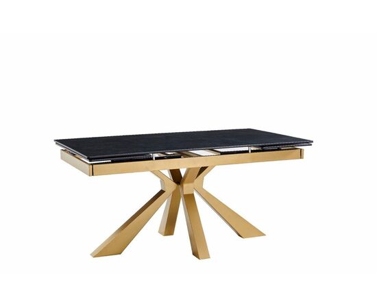 Стол керамический Dick 160-240*90*76 черный матовый/бронза | Интернет магазин мебели и декора LifeDekor