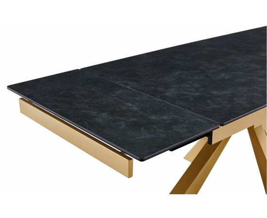 Стол керамический Dick 160-240*90*76 черный матовый/бронза, изображение 8 | Интернет магазин мебели и декора LifeDekor