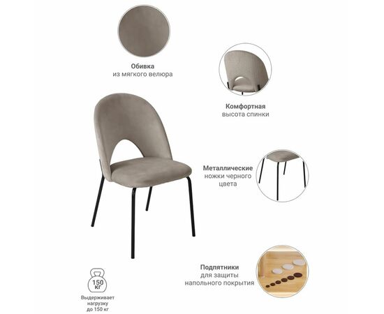 Стул Olivia латте, изображение 5 | Интернет магазин мебели и декора LifeDekor