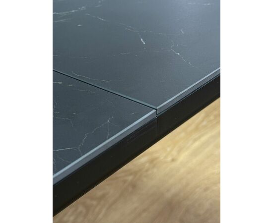 Стол керамический Alfa 120-165*80*76 черный мрамор/черный, изображение 5 | Интернет магазин мебели и декора LifeDekor