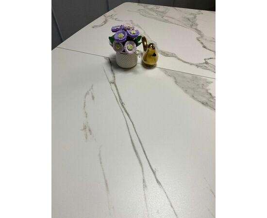 Стол керамический Vavilon 140-180*80*76 белый мрамор/белый, изображение 15 | Интернет магазин мебели и декора LifeDekor