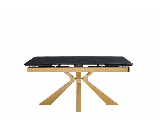 Стол керамический Dick 160-240*90*76 черный матовый/бронза, изображение 9 | Интернет магазин мебели и декора LifeDekor