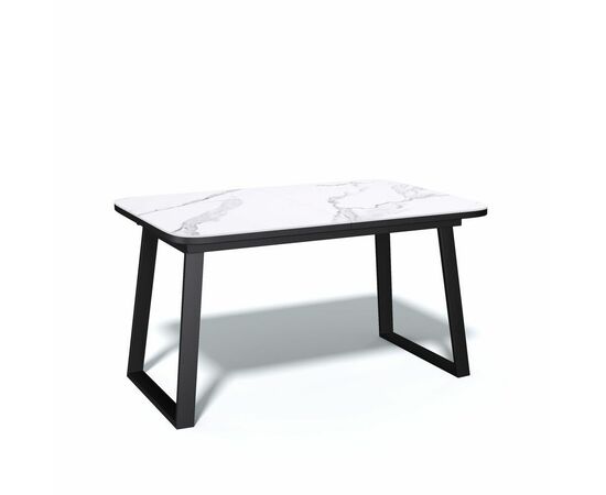 Стол керамический Vavilon 120-160*80*76 белый мрамор/черный | Интернет магазин мебели и декора LifeDekor