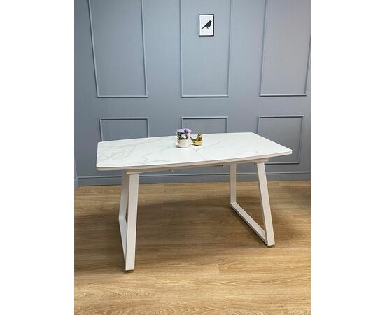 Стол керамический Vavilon 140-180*80*76 белый мрамор/белый, изображение 8 | Интернет магазин мебели и декора LifeDekor