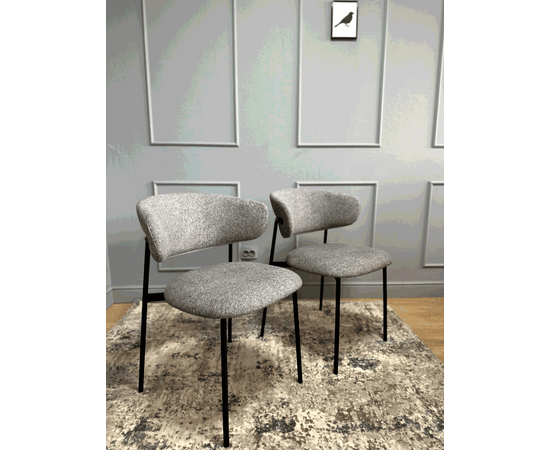 Дизайнерский стул Lory букле серый, изображение 3 | Интернет магазин мебели и декора LifeDekor