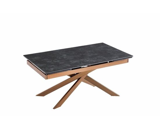 Стол керамический Titan 160-240*90*76 черный матовый / опора бронза, изображение 3 | Интернет магазин мебели и декора LifeDekor