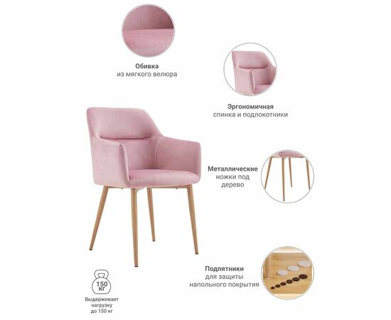 Стул Rome пудровый, изображение 5 | Интернет магазин мебели и декора LifeDekor