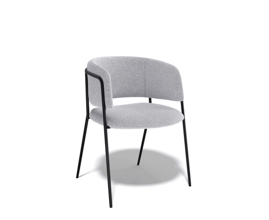 Дизайнерский стул Dragon букле светло-серый | Интернет магазин мебели и декора LifeDekor