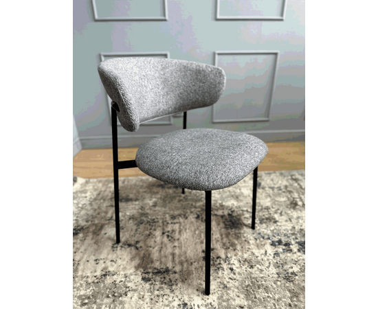Дизайнерский стул Lory букле серый, изображение 5 | Интернет магазин мебели и декора LifeDekor