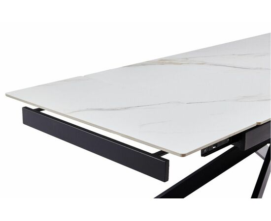 Стол керамический Titan 160-240*90*76 белый глянцевый / опора черный металл, изображение 8 | Интернет магазин мебели и декора LifeDekor