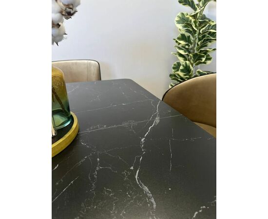 Стол керамический Vavilon 120-160*80*76 черный мрамор/черный, изображение 11 | Интернет магазин мебели и декора LifeDekor