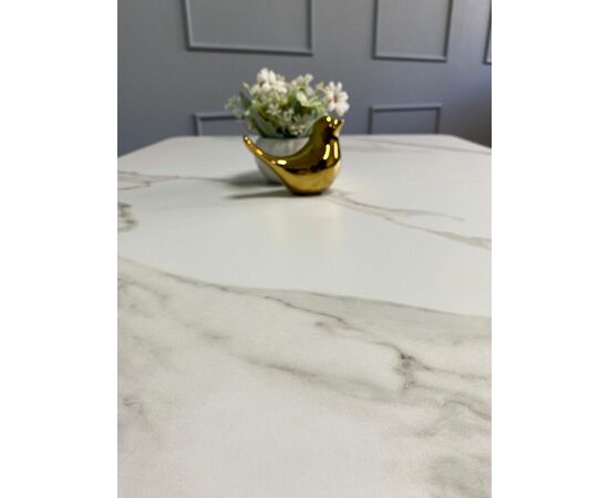 Стол керамический Vavilon 120-160*80*76 белый мрамор/черный, изображение 10 | Интернет магазин мебели и декора LifeDekor