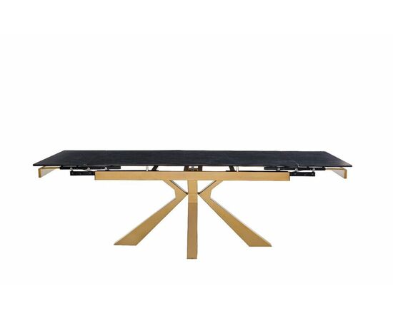 Стол керамический Dick 160-240*90*76 черный матовый/бронза, изображение 2 | Интернет магазин мебели и декора LifeDekor