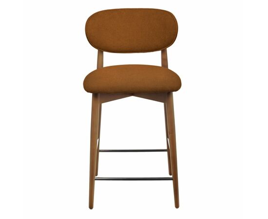 Стул полубарный Lucas 3 терракотовый букле, ножки цвета орех, изображение 2 | Интернет магазин мебели и декора LifeDekor