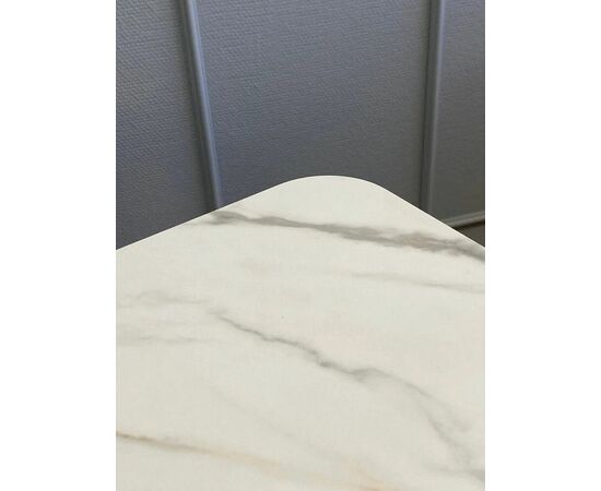 Стол керамический Alfa 120-165*80*76 бежевый мрамор/черный, изображение 8 | Интернет магазин мебели и декора LifeDekor