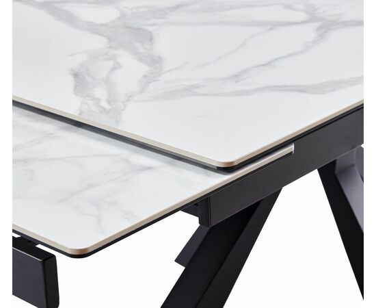 Стол керамический Dick 160-240*90*76 белый глянцевый/черный, изображение 9 | Интернет магазин мебели и декора LifeDekor