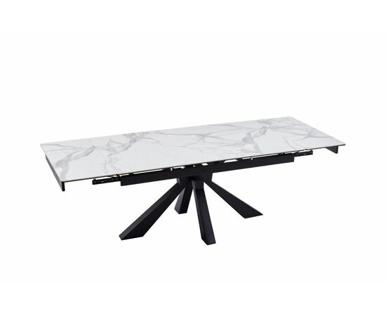 Стол керамический Dick 160-240*90*76 белый глянцевый/черный | Интернет магазин мебели и декора LifeDekor