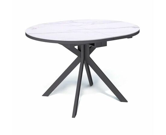 Стол овальный керамический Avilon 110-155*0*76 белый мрамор/черный | Интернет магазин мебели и декора LifeDekor
