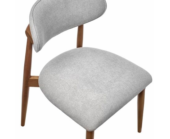 Стул Lucas 3 серый букле с ножками цвета орех, изображение 5 | Интернет магазин мебели и декора LifeDekor