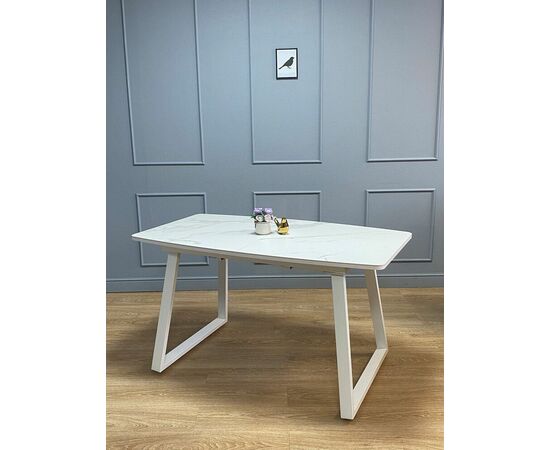 Стол керамический Vavilon 140-180*80*76 белый мрамор/белый, изображение 6 | Интернет магазин мебели и декора LifeDekor