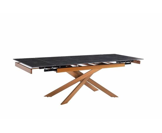 Стол керамический Titan 160-240*90*76 черный матовый / опора бронза, изображение 2 | Интернет магазин мебели и декора LifeDekor