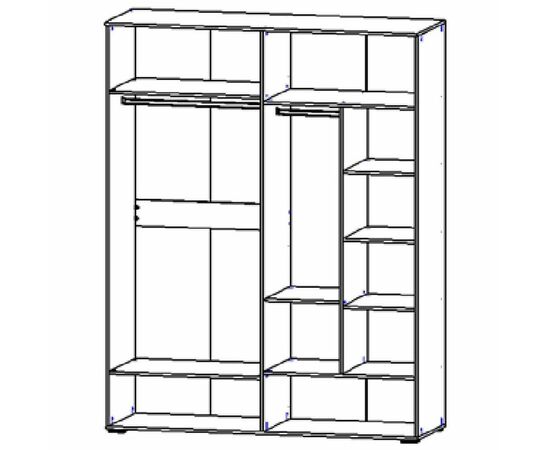 Шкаф «Оливия» 4Д КМК 0971.1, белый/ясень белый текстурный, изображение 5 | Интернет магазин мебели и декора LifeDekor