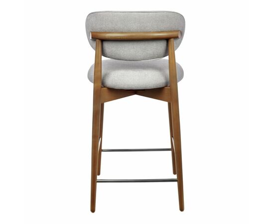Стул полубарный Lucas 3 серый букле ножки цвета орех, изображение 4 | Интернет магазин мебели и декора LifeDekor