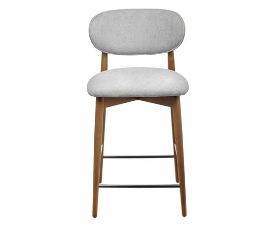 Стул полубарный Lucas 3 серый букле ножки цвета орех, изображение 2 | Интернет магазин мебели и декора LifeDekor
