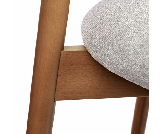 Стул полубарный Lucas 3 серый букле ножки цвета орех, изображение 8 | Интернет магазин мебели и декора LifeDekor