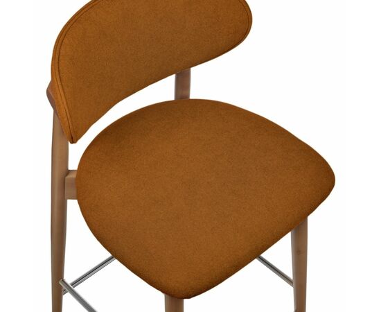 Стул полубарный Lucas 3 терракотовый букле, ножки цвета орех, изображение 5 | Интернет магазин мебели и декора LifeDekor
