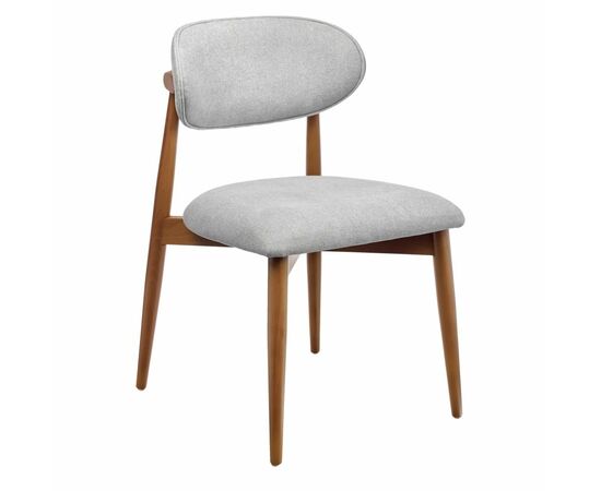 Стул Lucas 3 серый букле с ножками цвета орех | Интернет магазин мебели и декора LifeDekor