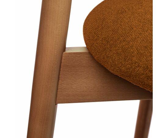 Стул полубарный Lucas 3 терракотовый букле, ножки цвета орех, изображение 8 | Интернет магазин мебели и декора LifeDekor