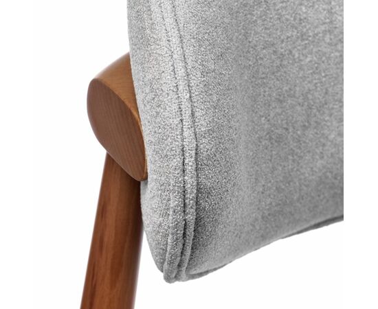 Стул Lucas 3 серый букле с ножками цвета орех, изображение 6 | Интернет магазин мебели и декора LifeDekor
