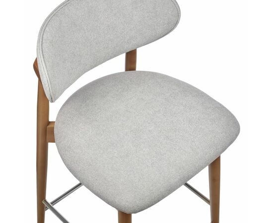 Стул полубарный Lucas 3 серый букле ножки цвета орех, изображение 5 | Интернет магазин мебели и декора LifeDekor