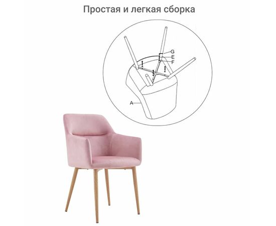 Стул Rome пудровый, изображение 6 | Интернет магазин мебели и декора LifeDekor