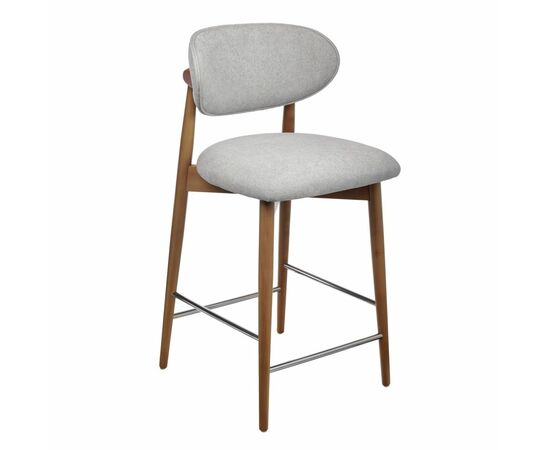 Стул полубарный Lucas 3 серый букле ножки цвета орех | Интернет магазин мебели и декора LifeDekor