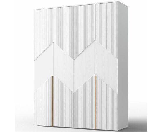 Шкаф «Оливия 1» 4Д КМК 0971.20, белый/ясень белый текстурный | Интернет магазин мебели и декора LifeDekor