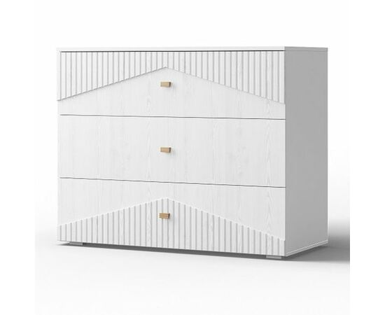 Комод «Оливия» 3Я КМК 0971.19, белый/ясень белый текстурный | Интернет магазин мебели и декора LifeDekor