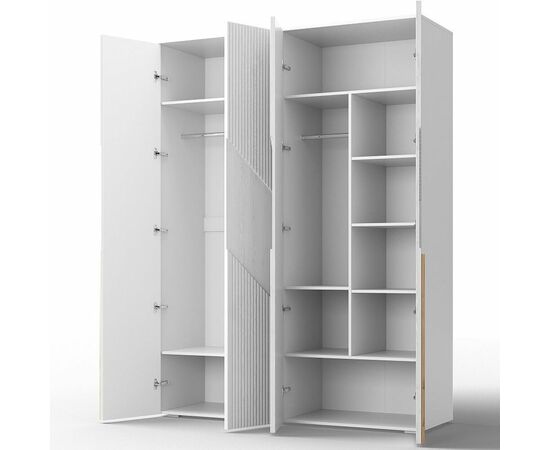 Шкаф «Оливия» 4Д КМК 0971.1, белый/ясень белый текстурный, изображение 3 | Интернет магазин мебели и декора LifeDekor