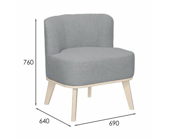 Кресло Жирон ткань серый, каркас лак, изображение 5 | Интернет магазин мебели и декора LifeDekor