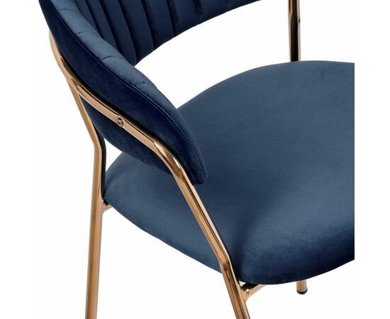 Комплект из 4-х стульев Turin синий, золотые ножки, изображение 7 | Интернет магазин мебели и декора LifeDekor