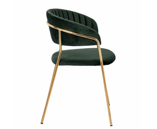 Комплект из 4-х стульев Turin зеленый, золотые ножки, изображение 4 | Интернет магазин мебели и декора LifeDekor