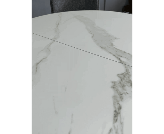 Стол овальный керамический Avilon 130-175*90*76 белый мрамор/белый, изображение 10 | Интернет магазин мебели и декора LifeDekor