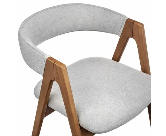 Стул Alan серый букле с ножками цвета орех, изображение 5 | Интернет магазин мебели и декора LifeDekor