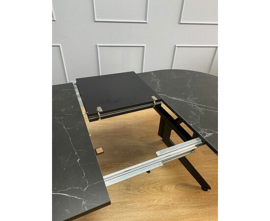 Стол овальный керамический Avilon 130-175*90*76 черный мрамор/черный, изображение 7 | Интернет магазин мебели и декора LifeDekor