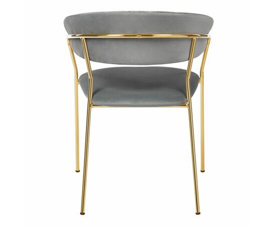 Комплект из 2-х стульев Turin серый, золотые ножки, изображение 5 | Интернет магазин мебели и декора LifeDekor