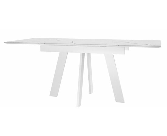 Стол DikLine SKM140 Керамика Белый мрамор/подстолье белое/опоры белые (2 уп.), изображение 3 | Интернет магазин мебели и декора LifeDekor