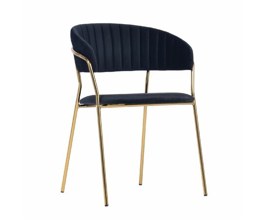 Комплект из 4-х стульев Turin чёрный с золотыми ножками, изображение 2 | Интернет магазин мебели и декора LifeDekor