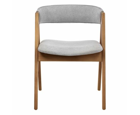 Стул Alan серый букле с ножками цвета орех, изображение 2 | Интернет магазин мебели и декора LifeDekor